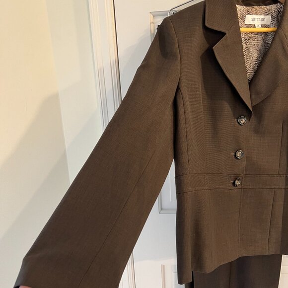 Suit Studio Dark Brown Heathered Pant Suit – Jacket 18 / Pants 18 - Picture 14 of 16